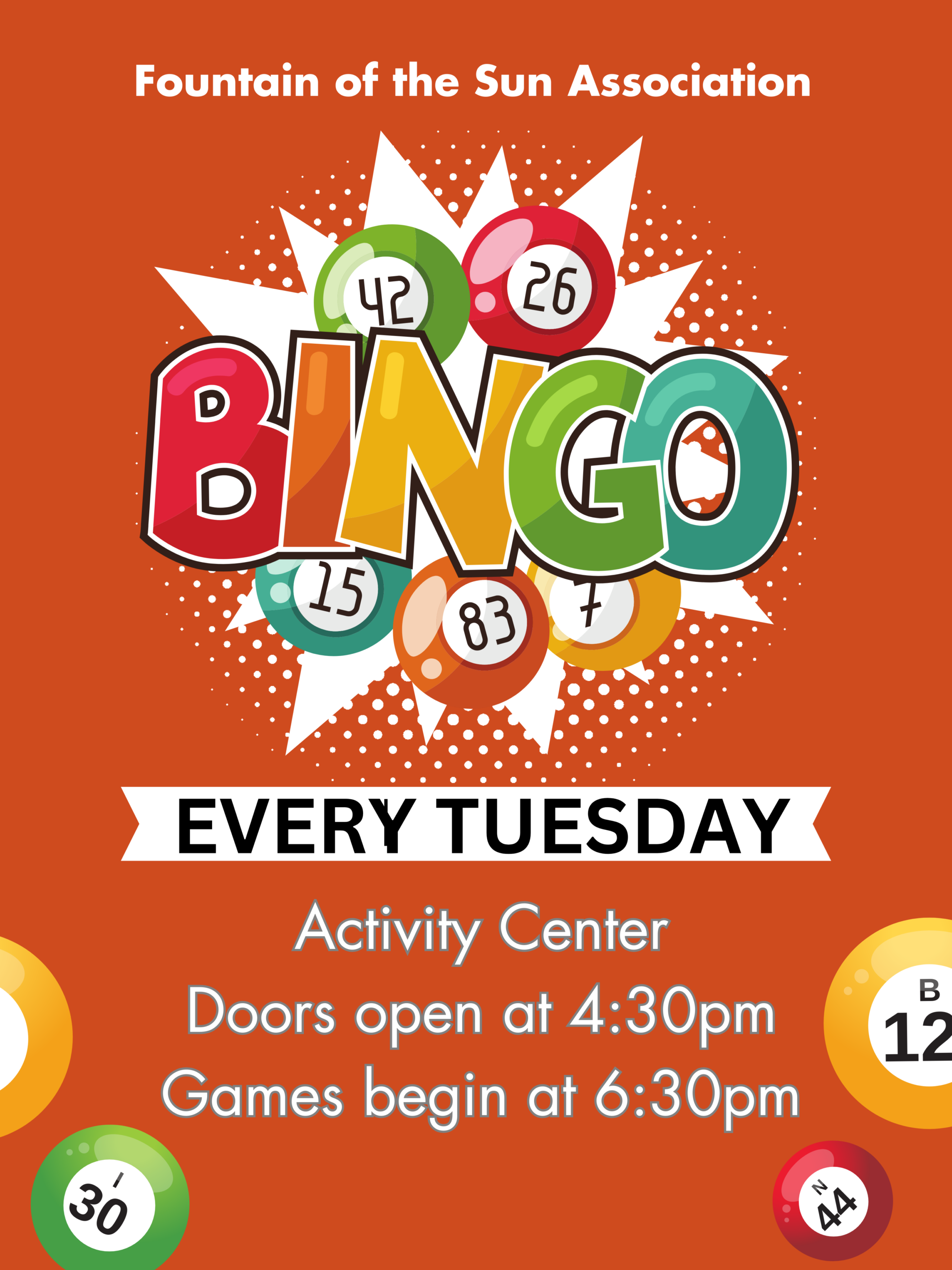 Orange And White Modern Illustration Bingo Poster