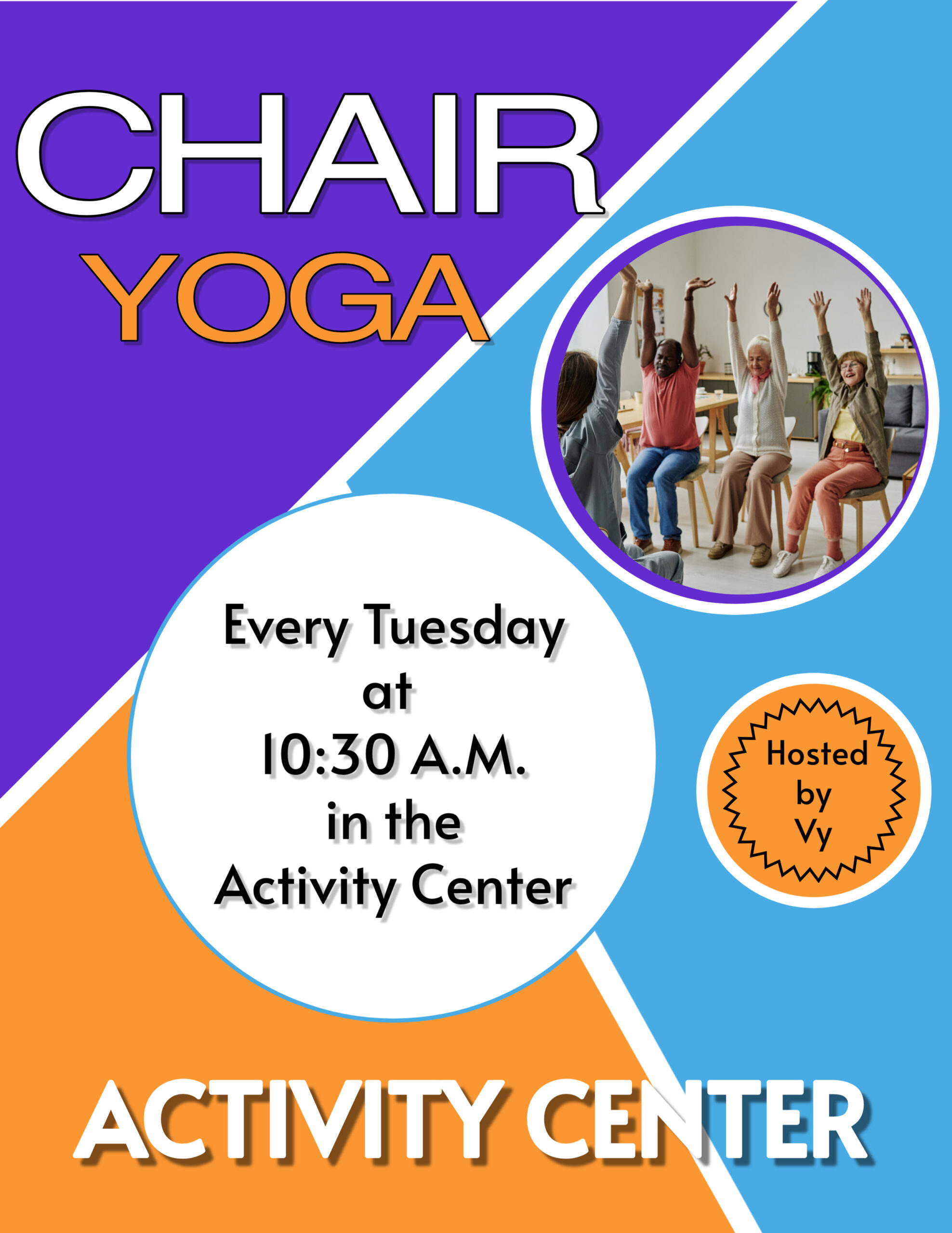 Purple Modern Minimal Chair Yoga Flyer (us Letter) (3)