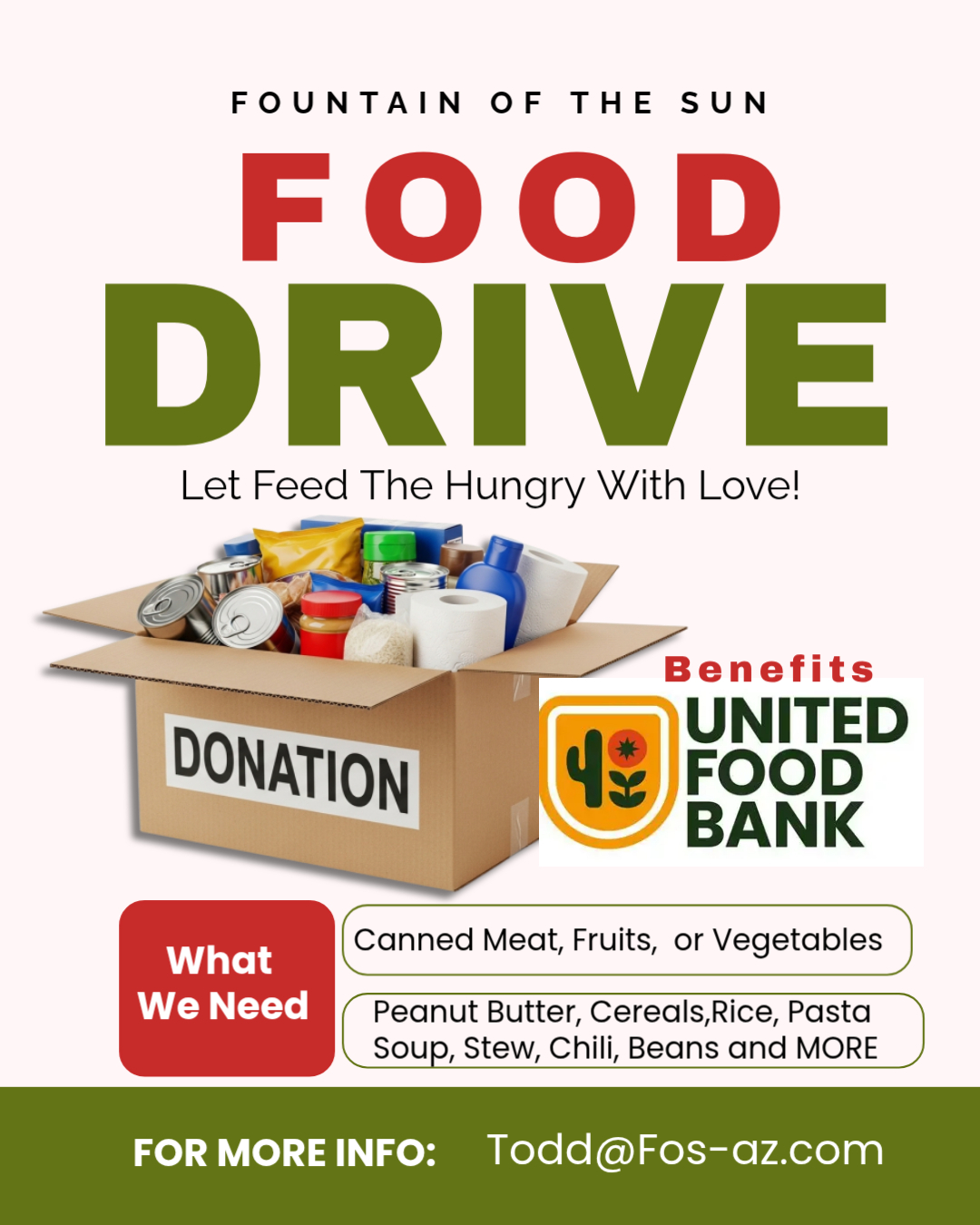 Community Food Drive Poster Template Charity Donation Event Design