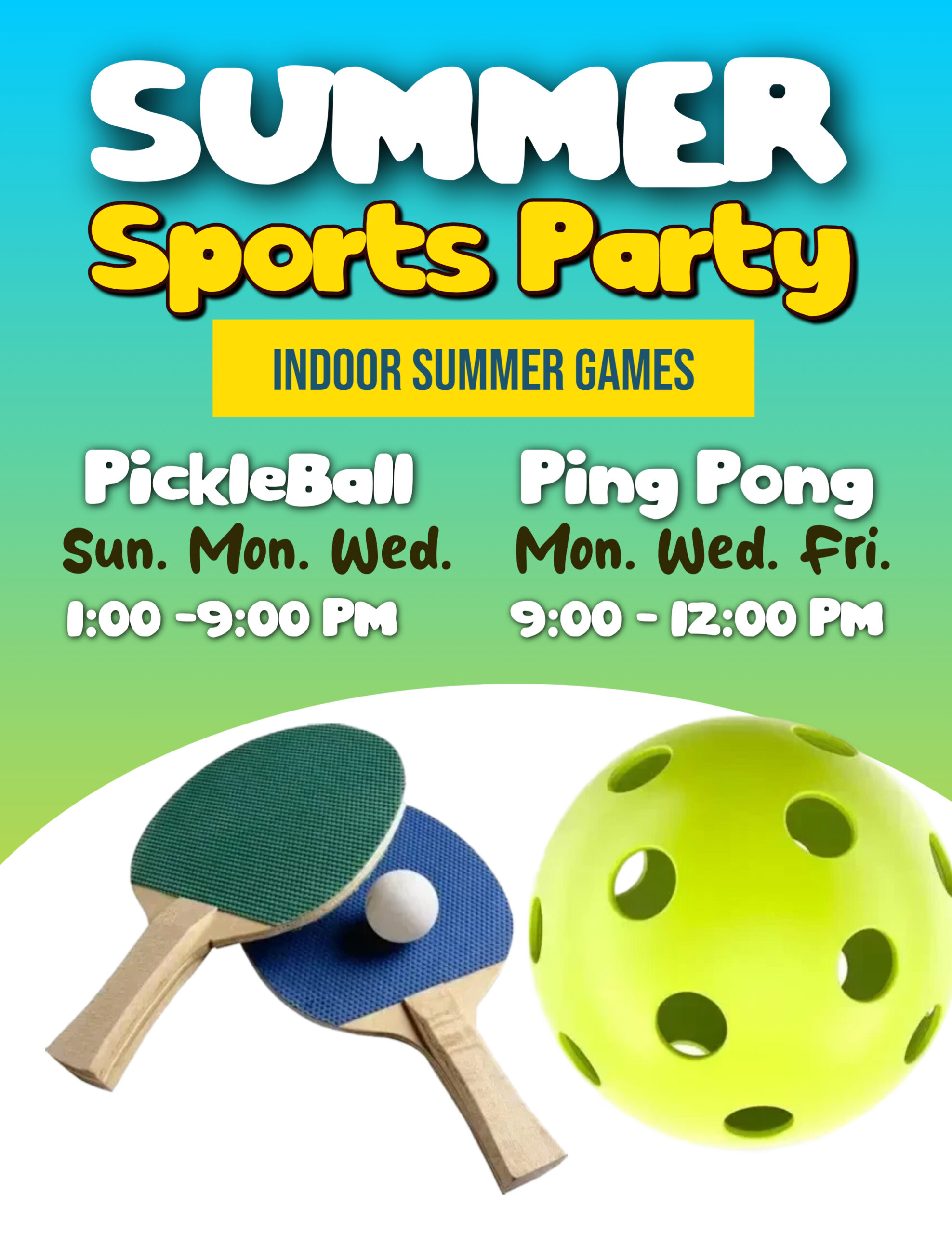 Illustrative Summer Sports Party A1