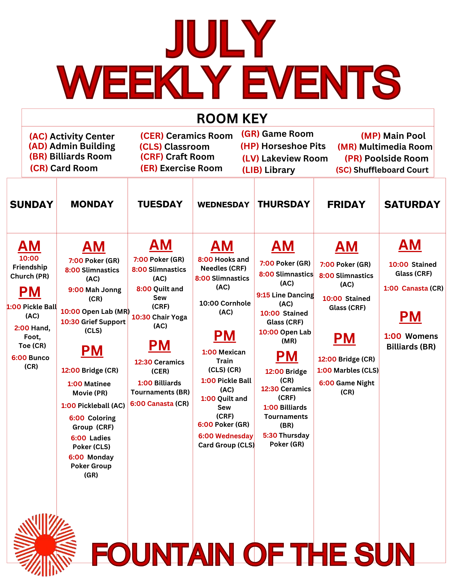 July 2026 Weekly