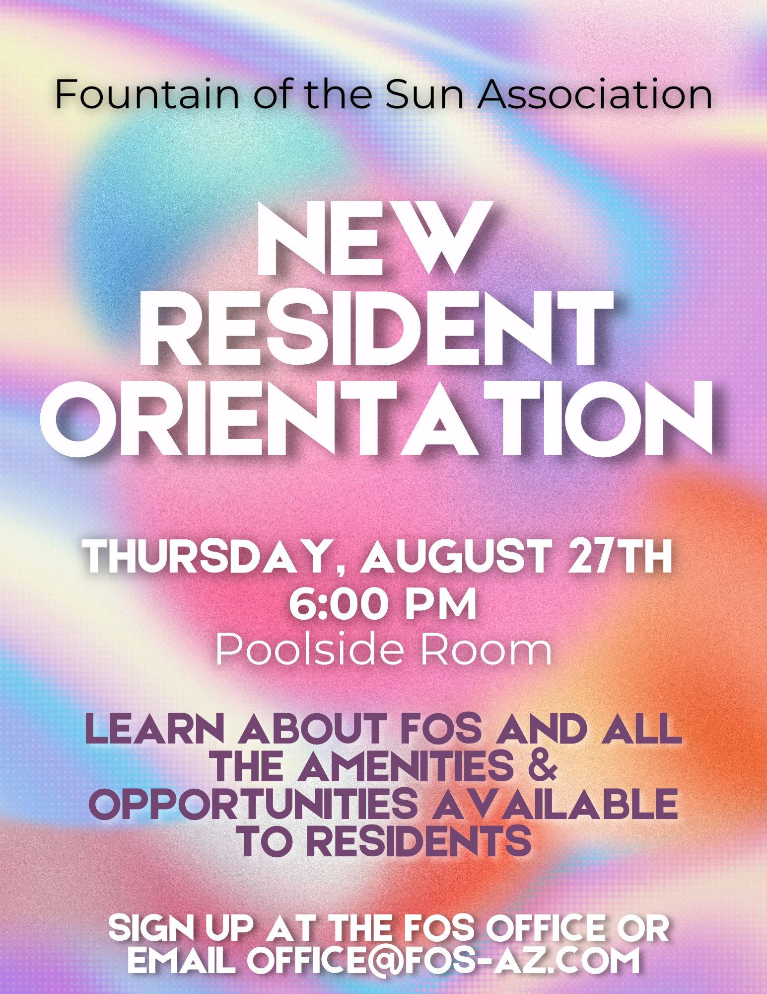 8.27 New Resident Orientation