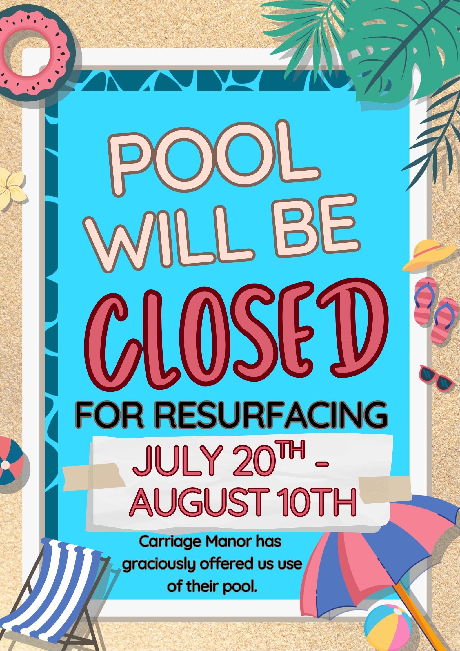 Sky Blue Colorful Pool Party Poster (1)