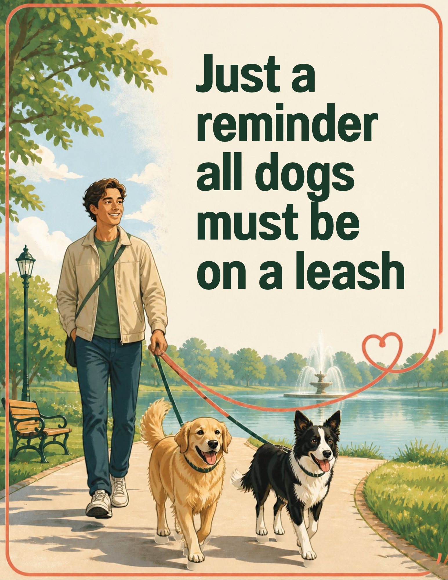 Dog leash reminder flyer